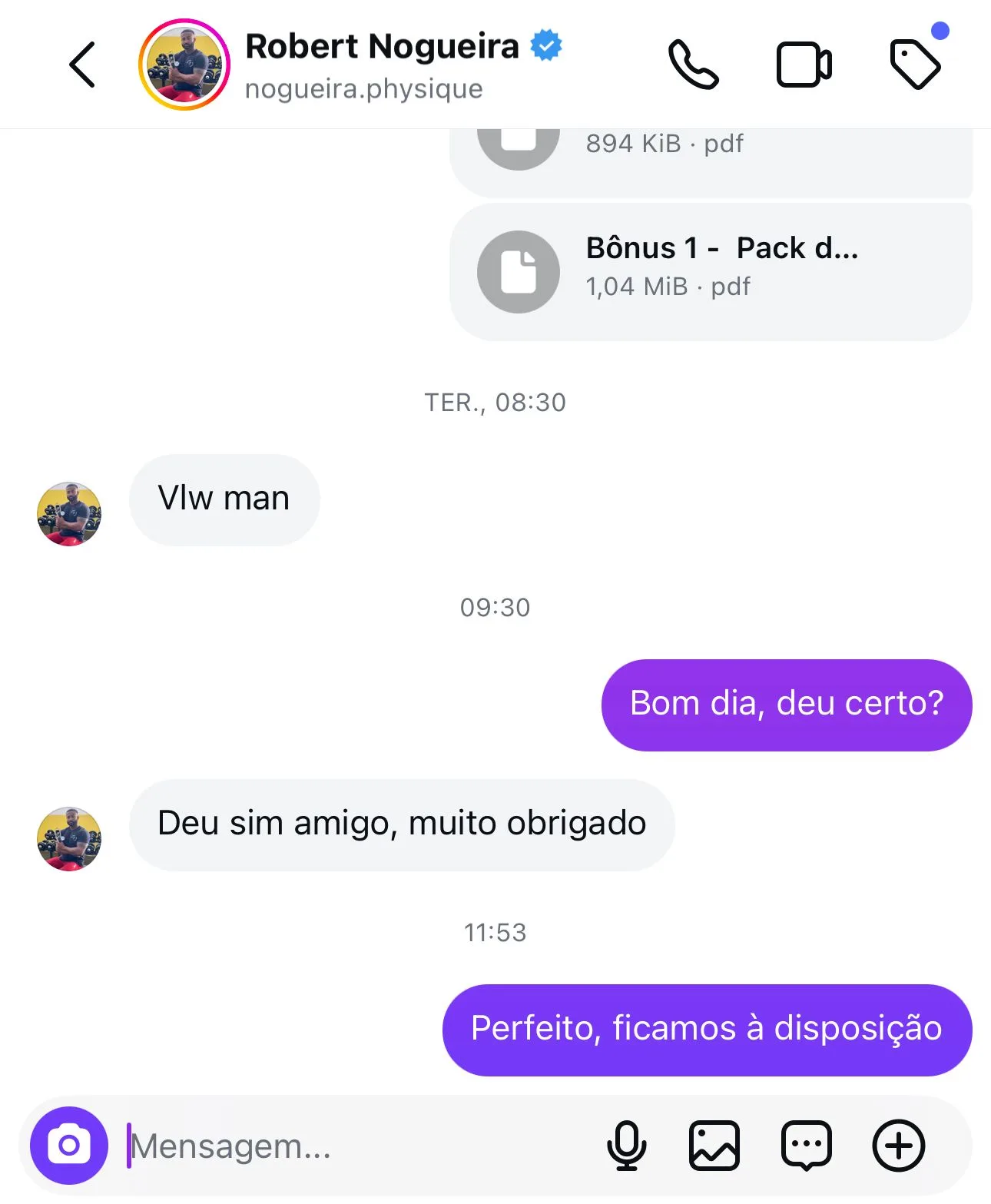 Conversa real WhatsApp - Elaine Cristina