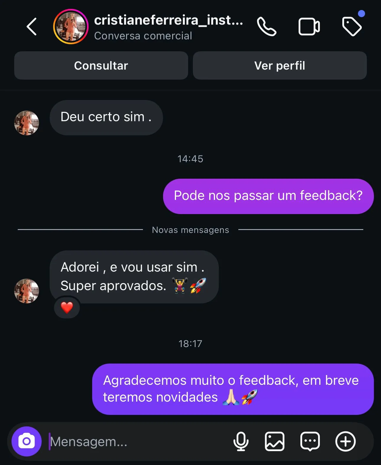 Conversa real WhatsApp - Elaine Cristina